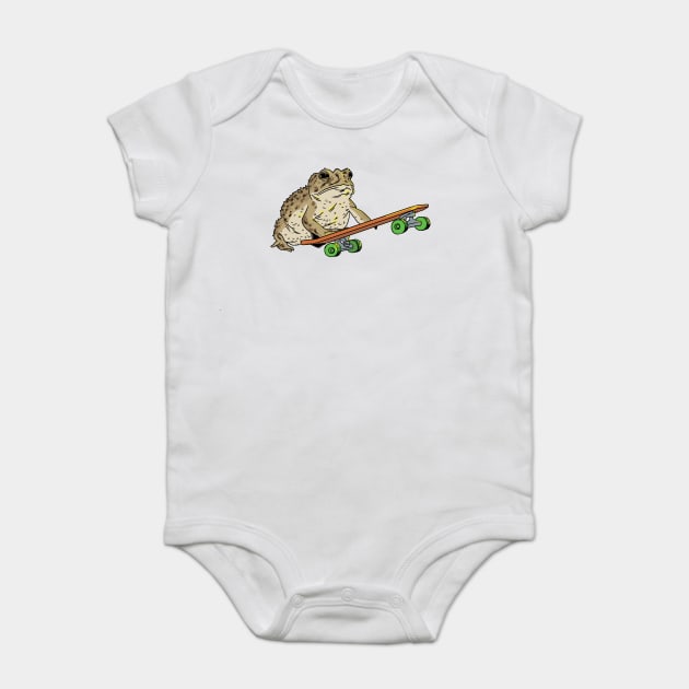 Frog on Skateboard Baby Bodysuit by castrocastro